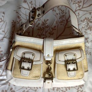 Coach Legacy Straw & Leather Cream/Ivory Bag